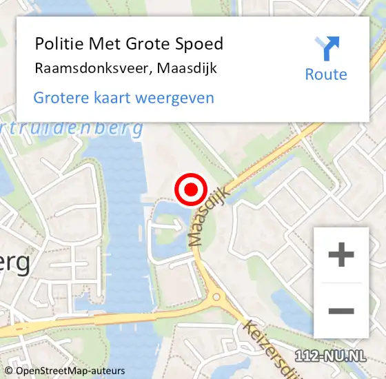 Locatie op kaart van de 112 melding: Politie Met Grote Spoed Naar Raamsdonksveer, Maasdijk op 11 maart 2023 16:28