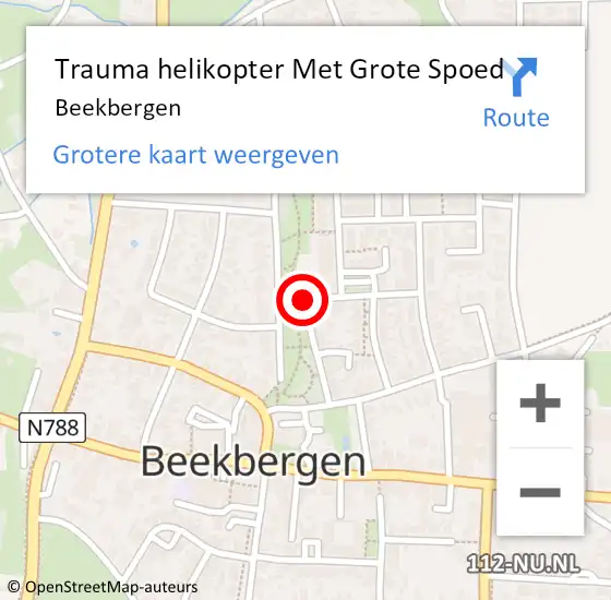 Locatie op kaart van de 112 melding: Trauma helikopter Met Grote Spoed Naar Beekbergen op 11 maart 2023 19:44