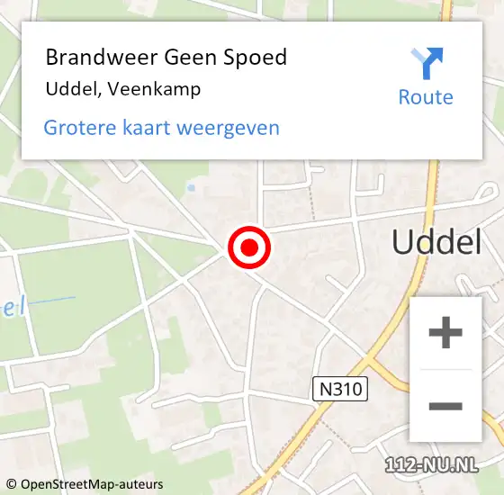 Locatie op kaart van de 112 melding: Brandweer Geen Spoed Naar Uddel, Veenkamp op 11 maart 2023 21:30