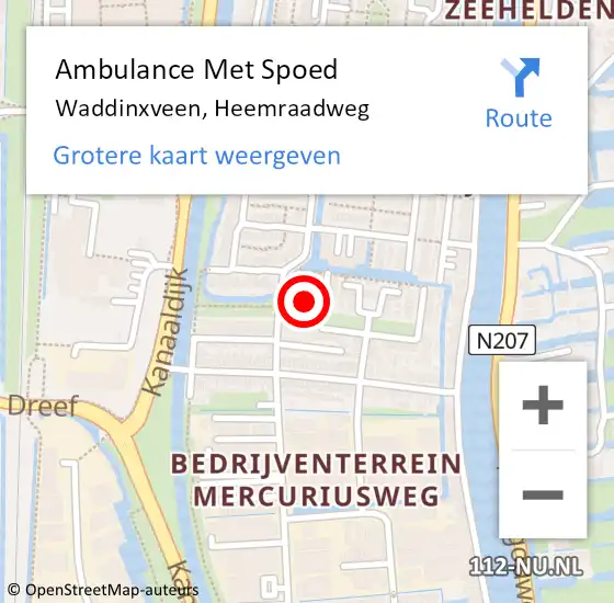 Locatie op kaart van de 112 melding: Ambulance Met Spoed Naar Waddinxveen, Heemraadweg op 12 maart 2023 08:47