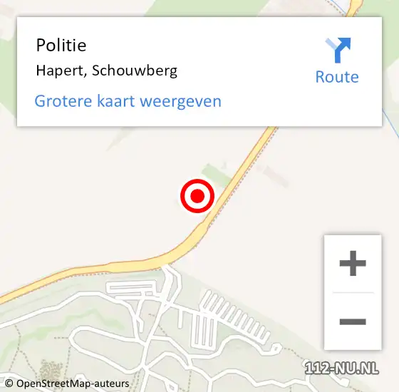 Locatie op kaart van de 112 melding: Politie Hapert, Schouwberg op 12 maart 2023 12:28