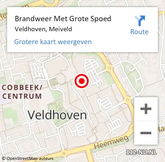 Locatie op kaart van de 112 melding: Brandweer Met Grote Spoed Naar Veldhoven, Meiveld op 12 maart 2023 13:57