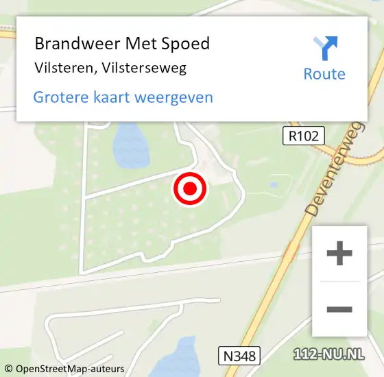 Locatie op kaart van de 112 melding: Brandweer Met Spoed Naar Vilsteren, Vilsterseweg op 12 maart 2023 15:37