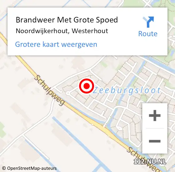 Locatie op kaart van de 112 melding: Brandweer Met Grote Spoed Naar Noordwijkerhout, Westerhout op 12 maart 2023 18:28