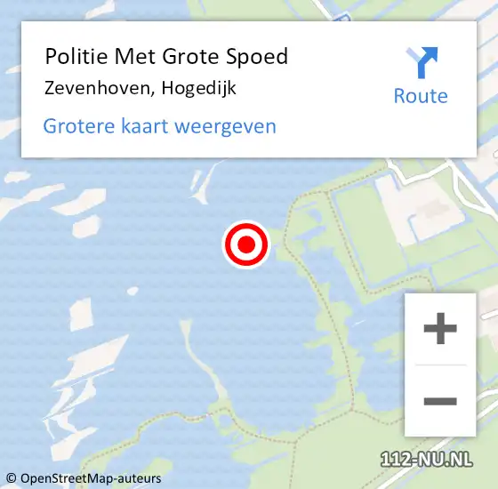 Locatie op kaart van de 112 melding: Politie Met Grote Spoed Naar Zevenhoven, Hogedijk op 13 maart 2023 06:25