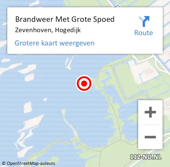 Locatie op kaart van de 112 melding: Brandweer Met Grote Spoed Naar Zevenhoven, Hogedijk op 13 maart 2023 07:49