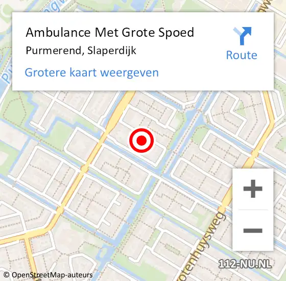 Locatie op kaart van de 112 melding: Ambulance Met Grote Spoed Naar Purmerend, Slaperdijk op 13 maart 2023 08:02