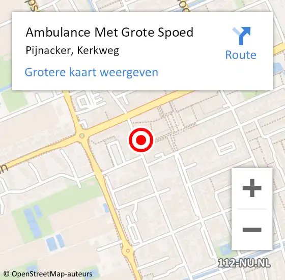 Locatie op kaart van de 112 melding: Ambulance Met Grote Spoed Naar Pijnacker, Kerkweg op 13 maart 2023 08:42