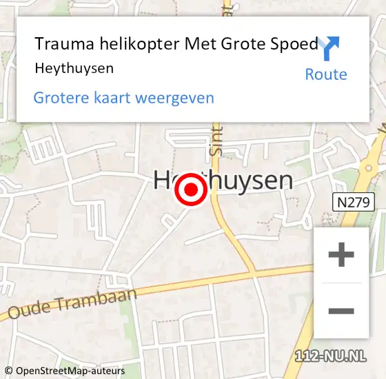 Locatie op kaart van de 112 melding: Trauma helikopter Met Grote Spoed Naar Heythuysen op 13 maart 2023 12:19