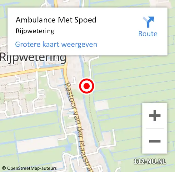 Locatie op kaart van de 112 melding: Ambulance Met Spoed Naar Rijpwetering op 13 maart 2023 14:11