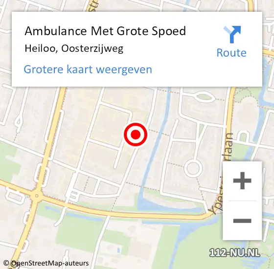 Locatie op kaart van de 112 melding: Ambulance Met Grote Spoed Naar Heiloo, Oosterzijweg op 13 maart 2023 16:21