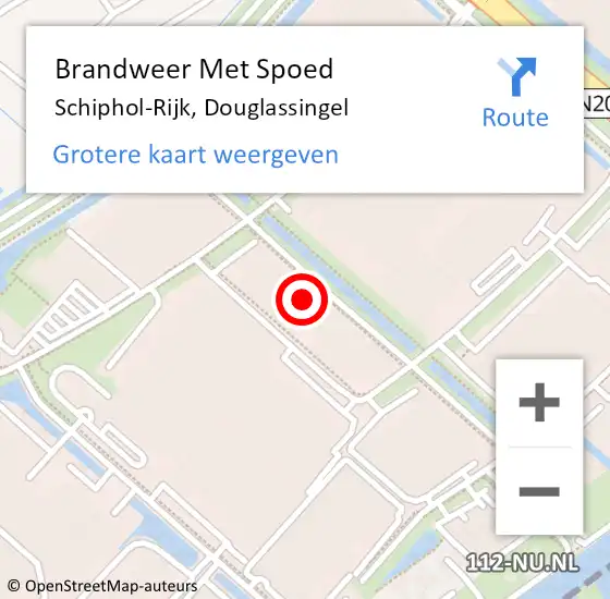 Locatie op kaart van de 112 melding: Brandweer Met Spoed Naar Schiphol-Rijk, Douglassingel op 13 maart 2023 18:35