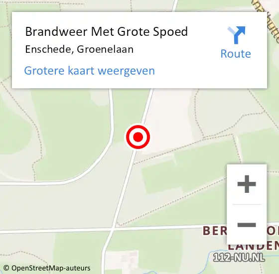 Locatie op kaart van de 112 melding: Brandweer Met Grote Spoed Naar Enschede, Groenelaan op 18 augustus 2014 19:15