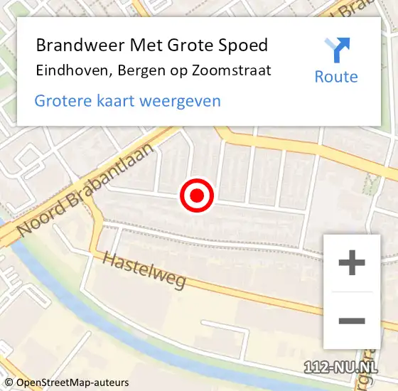 Locatie op kaart van de 112 melding: Brandweer Met Grote Spoed Naar Eindhoven, Bergen op Zoomstraat op 13 maart 2023 23:36