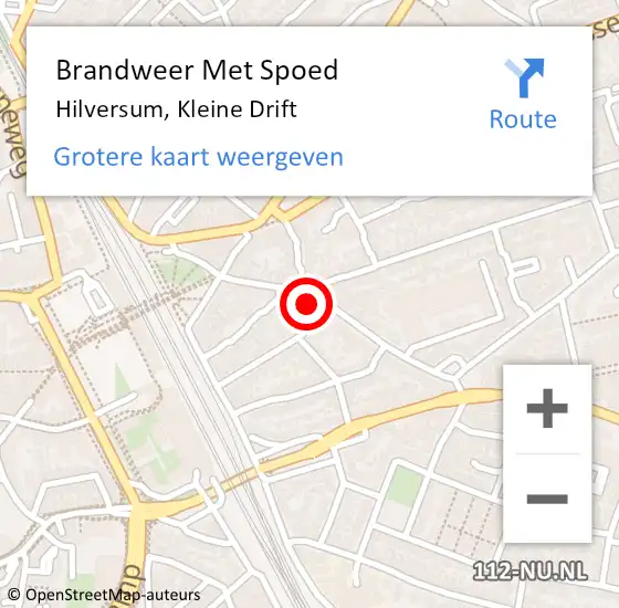 Locatie op kaart van de 112 melding: Brandweer Met Spoed Naar Hilversum, Kleine Drift op 14 maart 2023 05:20