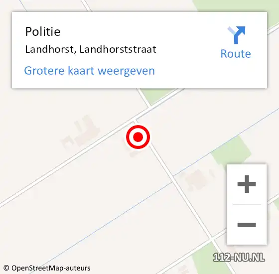 Locatie op kaart van de 112 melding: Politie Landhorst, Landhorststraat op 14 maart 2023 09:04