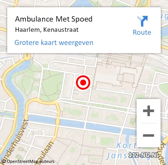 Locatie op kaart van de 112 melding: Ambulance Met Spoed Naar Haarlem, Kenaustraat op 14 maart 2023 19:52