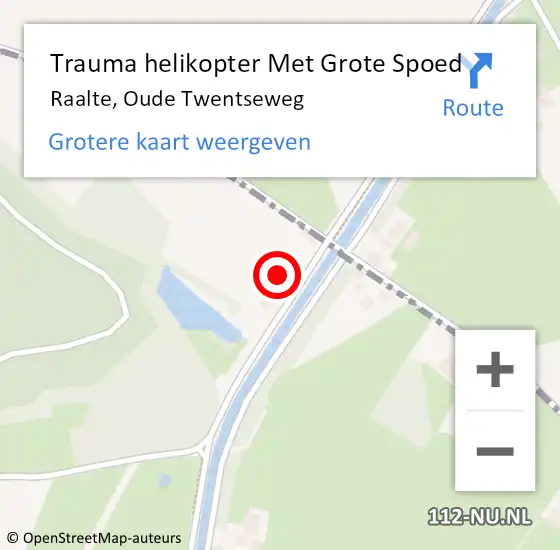 Locatie op kaart van de 112 melding: Trauma helikopter Met Grote Spoed Naar Raalte, Oude Twentseweg op 15 maart 2023 11:10
