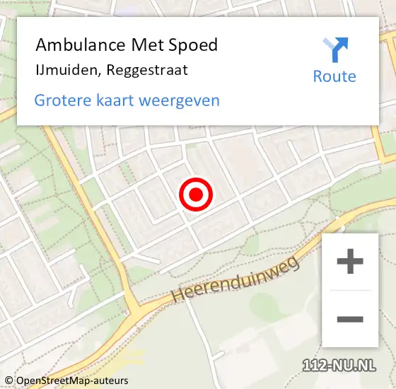 Locatie op kaart van de 112 melding: Ambulance Met Spoed Naar IJmuiden, Reggestraat op 15 maart 2023 15:06