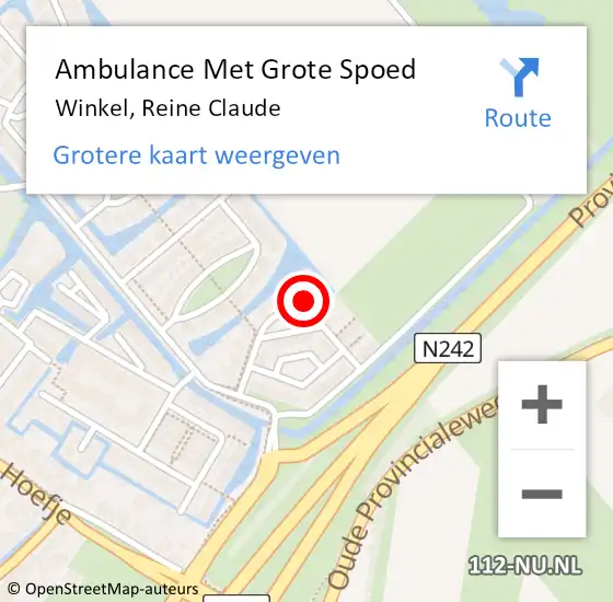 Locatie op kaart van de 112 melding: Ambulance Met Grote Spoed Naar Winkel, Reine Claude op 15 maart 2023 16:09