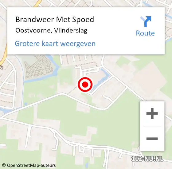 Locatie op kaart van de 112 melding: Brandweer Met Spoed Naar Oostvoorne, Vlinderslag op 15 maart 2023 20:33