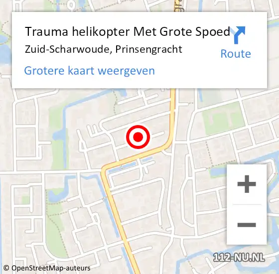 Locatie op kaart van de 112 melding: Trauma helikopter Met Grote Spoed Naar Zuid-Scharwoude, Prinsengracht op 15 maart 2023 21:27