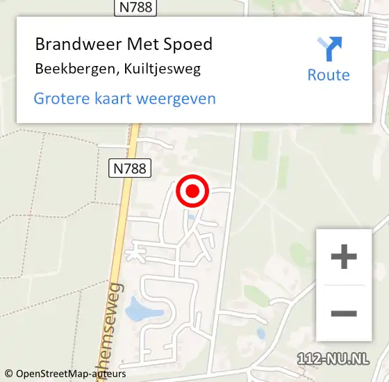 Locatie op kaart van de 112 melding: Brandweer Met Spoed Naar Beekbergen, Kuiltjesweg op 16 maart 2023 07:01