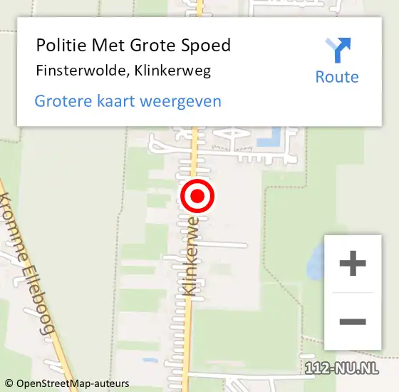 Locatie op kaart van de 112 melding: Politie Met Grote Spoed Naar Finsterwolde, Klinkerweg op 16 maart 2023 16:04
