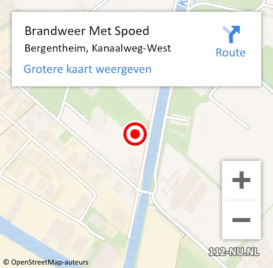 Locatie op kaart van de 112 melding: Brandweer Met Spoed Naar Bergentheim, Kanaalweg-West op 16 maart 2023 23:20