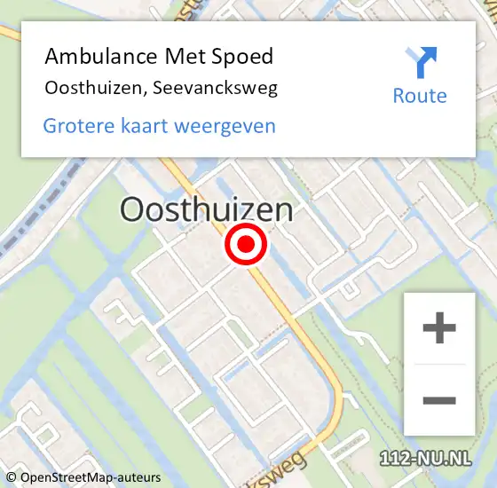 Locatie op kaart van de 112 melding: Ambulance Met Spoed Naar Oosthuizen, Seevancksweg op 17 maart 2023 05:19