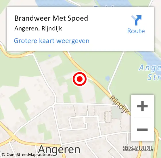 Locatie op kaart van de 112 melding: Brandweer Met Spoed Naar Angeren, Rijndijk op 17 maart 2023 11:00