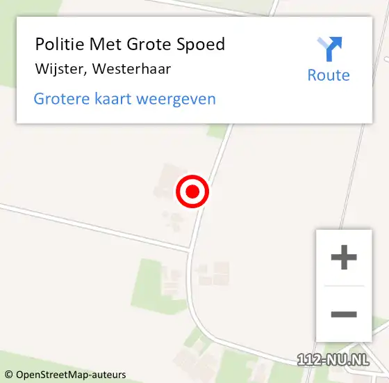 Locatie op kaart van de 112 melding: Politie Met Grote Spoed Naar Wijster, Westerhaar op 17 maart 2023 12:09