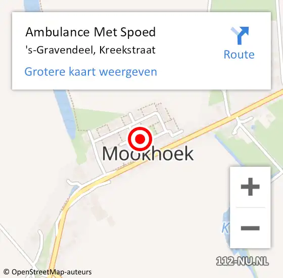 Locatie op kaart van de 112 melding: Ambulance Met Spoed Naar 's-Gravendeel, Kreekstraat op 17 maart 2023 12:20