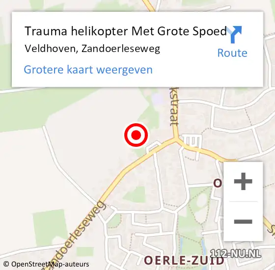 Locatie op kaart van de 112 melding: Trauma helikopter Met Grote Spoed Naar Veldhoven, Zandoerleseweg op 17 maart 2023 13:51