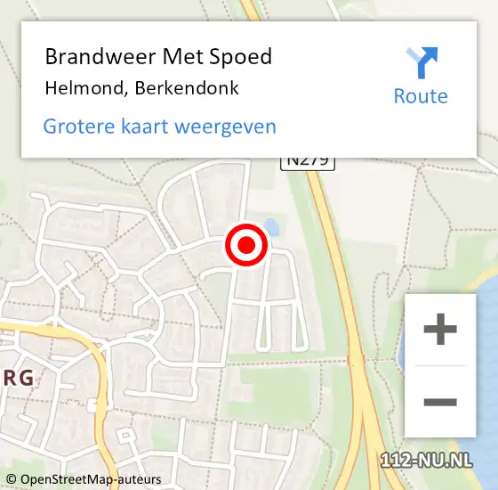 Locatie op kaart van de 112 melding: Brandweer Met Spoed Naar Helmond, Berkendonk op 17 maart 2023 21:33