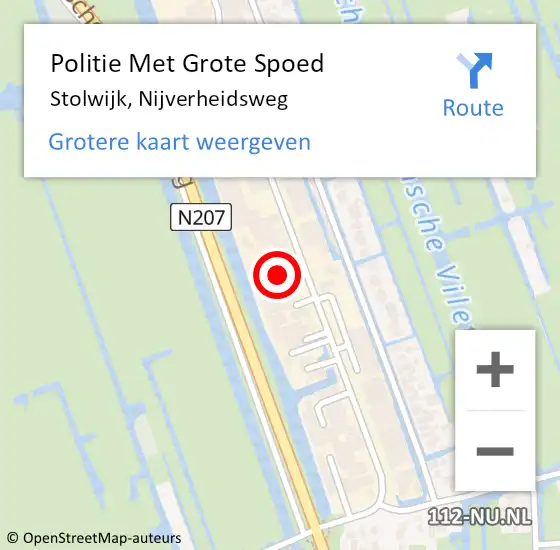 Locatie op kaart van de 112 melding: Politie Met Grote Spoed Naar Stolwijk, Nijverheidsweg op 18 maart 2023 00:22