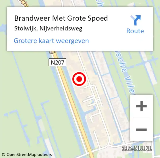 Locatie op kaart van de 112 melding: Brandweer Met Grote Spoed Naar Stolwijk, Nijverheidsweg op 18 maart 2023 00:23