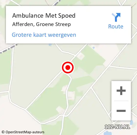 Locatie op kaart van de 112 melding: Ambulance Met Spoed Naar Afferden, Groene Streep op 11 oktober 2013 22:58