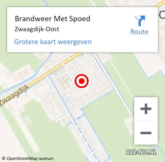 Locatie op kaart van de 112 melding: Brandweer Met Spoed Naar Zwaagdijk-Oost op 18 maart 2023 10:57