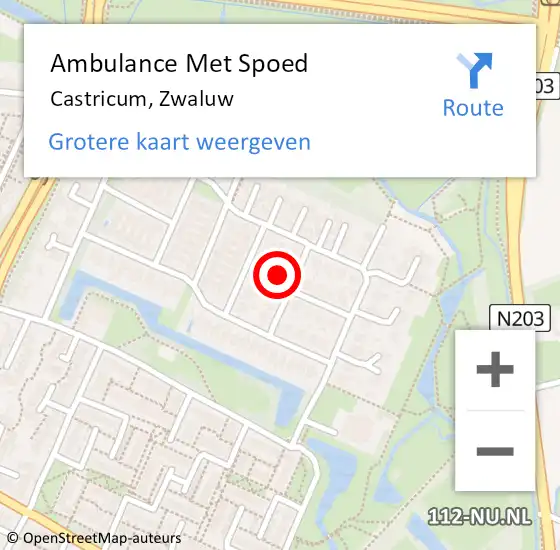 Locatie op kaart van de 112 melding: Ambulance Met Spoed Naar Castricum, Zwaluw op 18 maart 2023 13:54