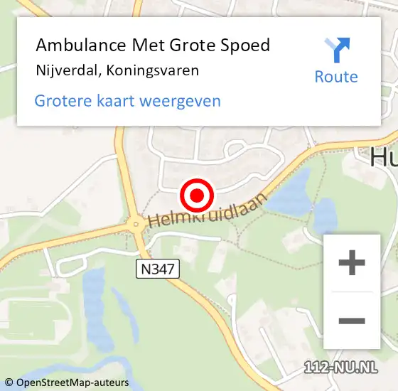 Locatie op kaart van de 112 melding: Ambulance Met Grote Spoed Naar Nijverdal, Koningsvaren op 18 maart 2023 14:53