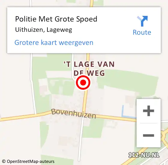 Locatie op kaart van de 112 melding: Politie Met Grote Spoed Naar Uithuizen, Lageweg op 18 maart 2023 15:59