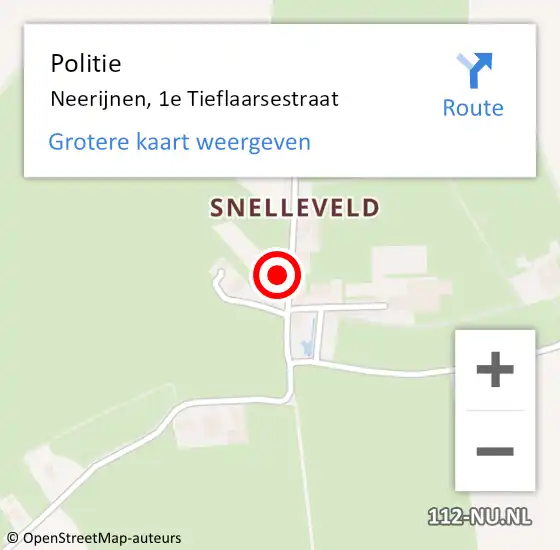 Locatie op kaart van de 112 melding: Politie Neerijnen, 1e Tieflaarsestraat op 18 maart 2023 16:50