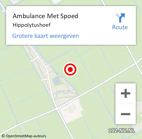 Locatie op kaart van de 112 melding: Ambulance Met Spoed Naar Hippolytushoef op 18 maart 2023 20:14