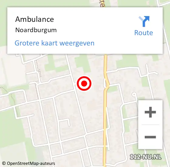 Locatie op kaart van de 112 melding: Ambulance Noardburgum op 19 maart 2023 01:17