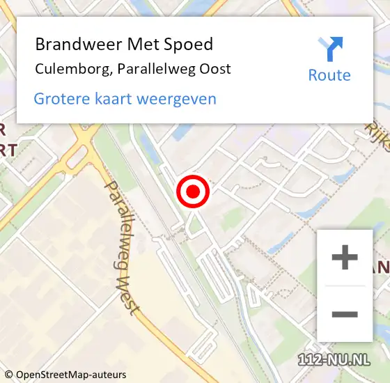 Locatie op kaart van de 112 melding: Brandweer Met Spoed Naar Culemborg, Parallelweg Oost op 19 maart 2023 01:28