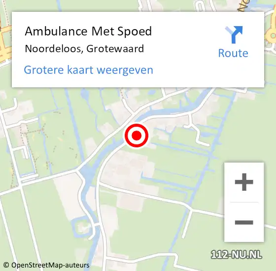 Locatie op kaart van de 112 melding: Ambulance Met Spoed Naar Noordeloos, Grotewaard op 19 maart 2023 07:33