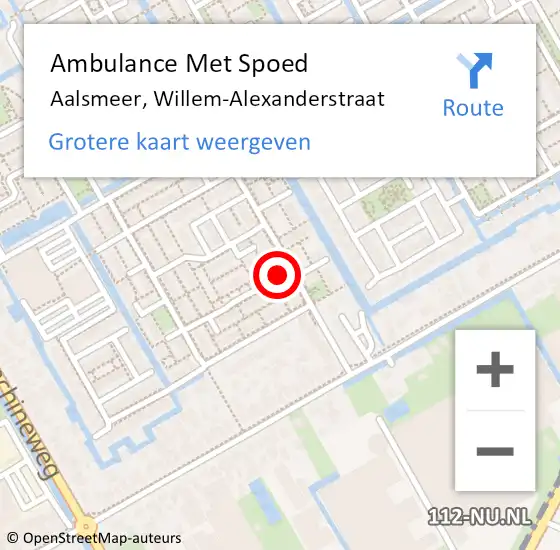 Locatie op kaart van de 112 melding: Ambulance Met Spoed Naar Aalsmeer, Willem-Alexanderstraat op 19 maart 2023 09:57