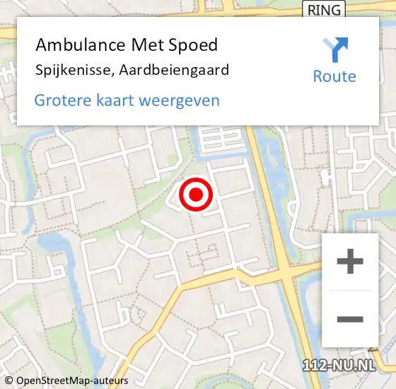 Locatie op kaart van de 112 melding: Ambulance Met Spoed Naar Spijkenisse, Aardbeiengaard op 19 maart 2023 10:21