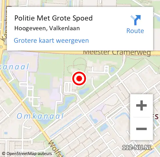 Locatie op kaart van de 112 melding: Politie Met Grote Spoed Naar Hoogeveen, Valkenlaan op 19 maart 2023 19:53
